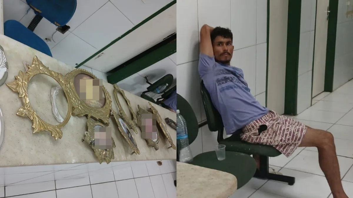 Homem é preso após furtar placas de jazigos em cemitério no interior do Ceará