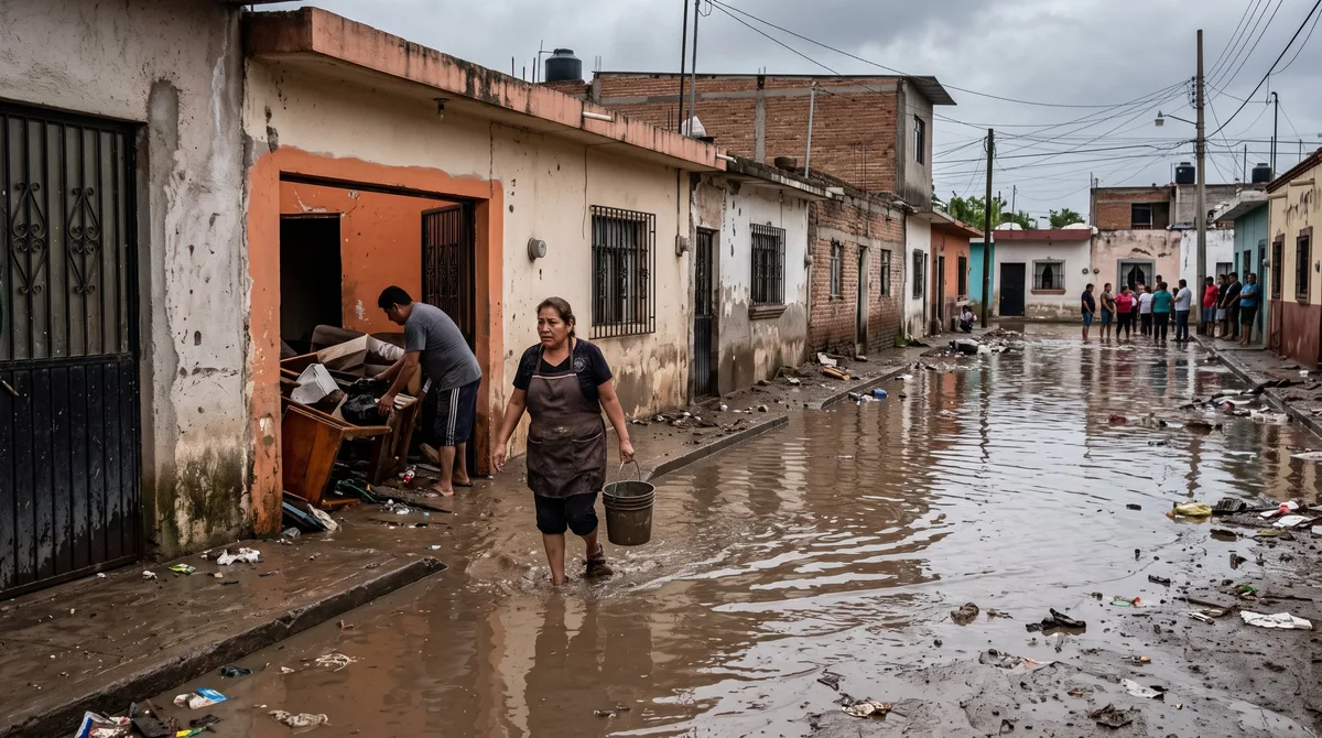 Inundación en Tlaquepaque deja decenas de casas afectadas tras desbordamiento de canal del SIAPA