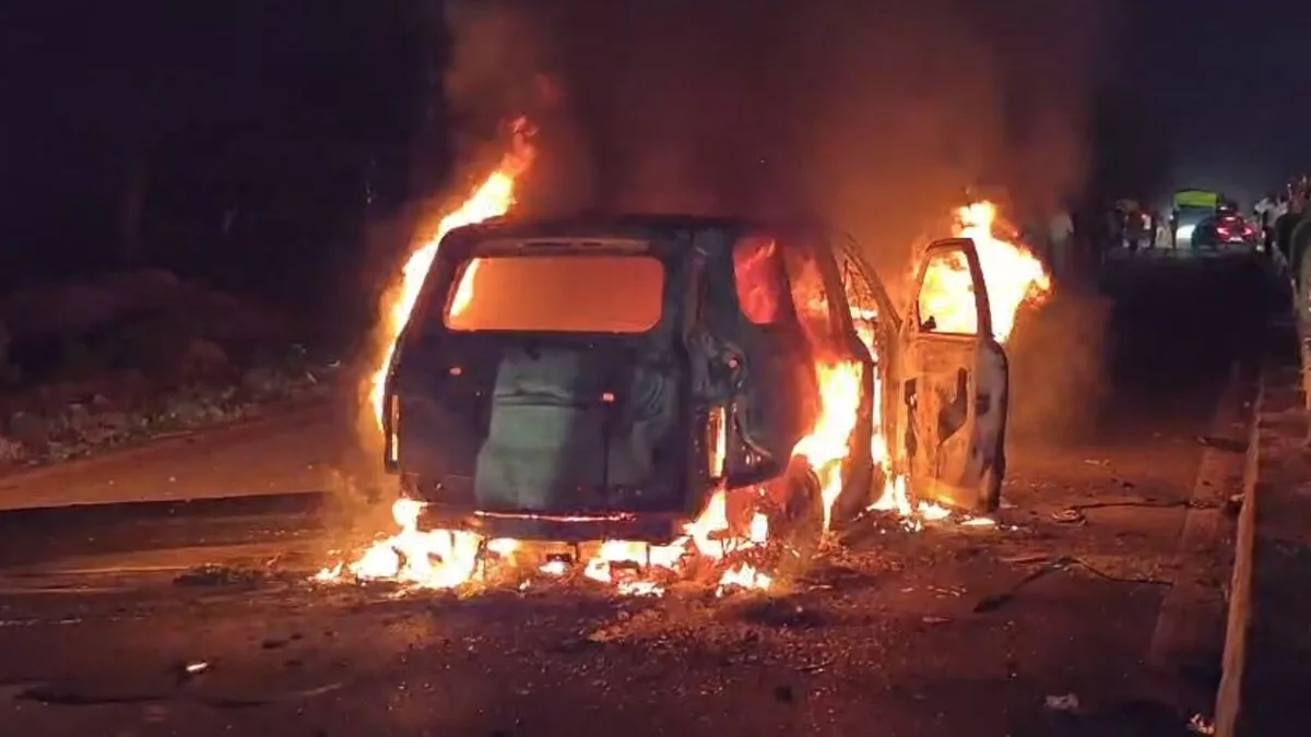 Video: Speeding Car Rams Pilgrims, Mob Sets It On Fire On Gujarat Highway