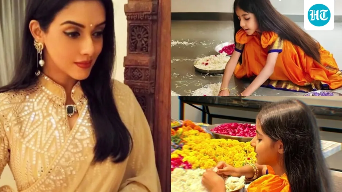 Asin shares glimpse of daughter Arin making Onam Pookalam with dad in rare pics, flaunts stunning long hair
