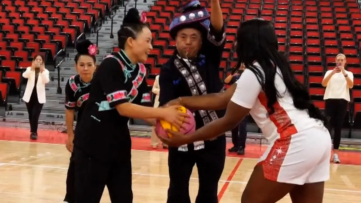 Chinese aunties show their spin on basketball