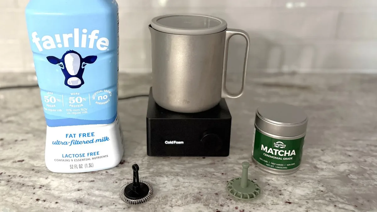 The Terra Kaffe Aero froths any milk, hot or cold, and makes matcha at the touch of a button