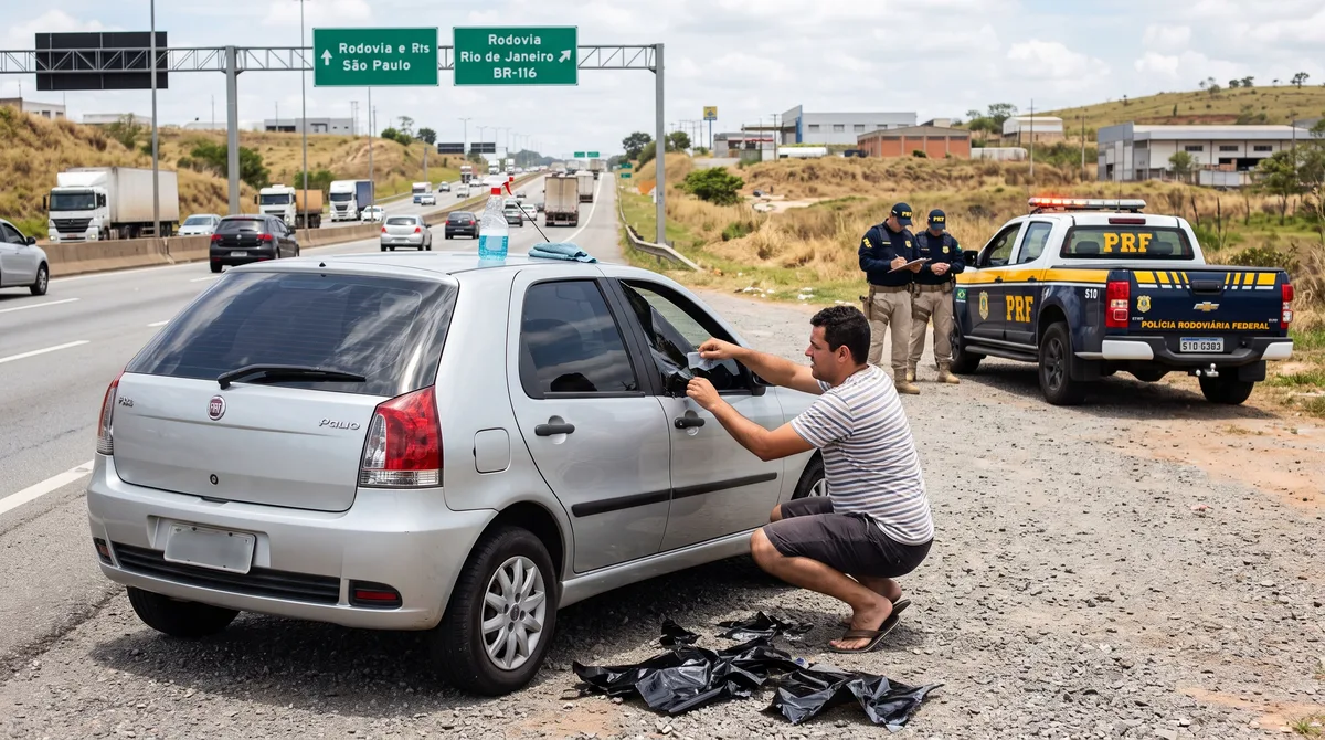 Motorista gasta R$ 1.500 para instalar insulfilm escuro antivandalismo no carro novo e é notificado pela polícia a arrancar a película na rodovia sob pena de ter o veículo retido
