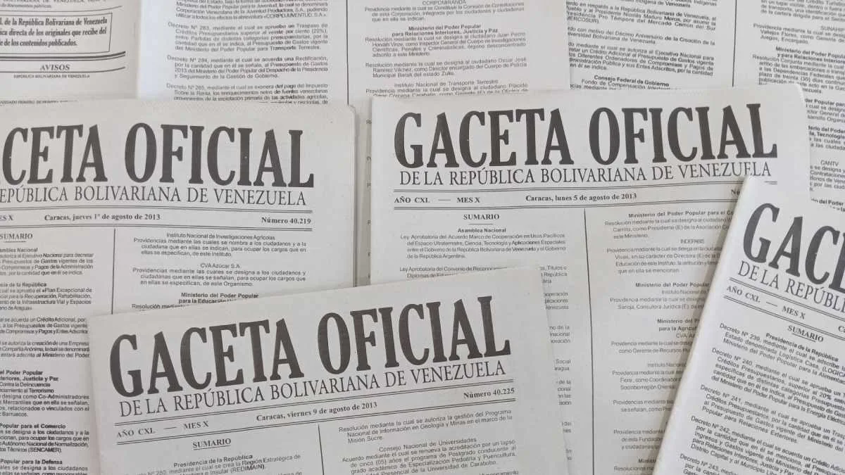 Gaceta Oficial N° 43.437: Sumario