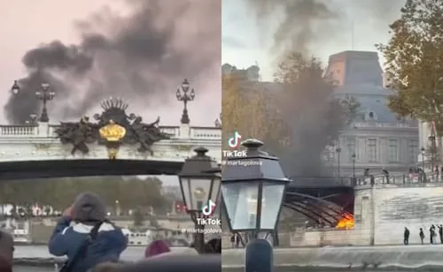Guía turística se viraliza por mantener su recorrido por París pese al caos y los incendios; video desata reacciones
