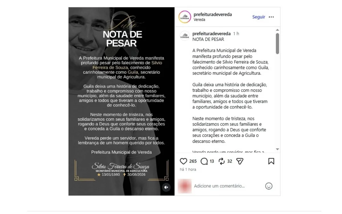 Morre secretário de Agricultura de cidade no extremo sul da BA