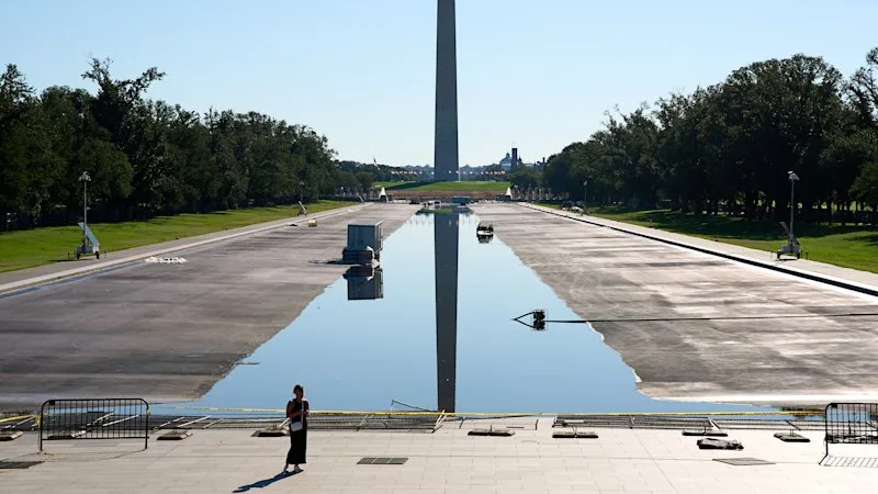 ‘Rushed’: Trump’s contractor blamed own work – not vandals – for reflecting pool debacle