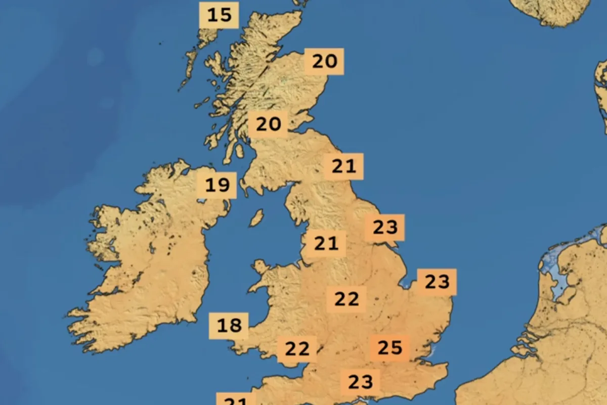 UK to see warm spell with temperatures as high as 26C before wind and rain hit