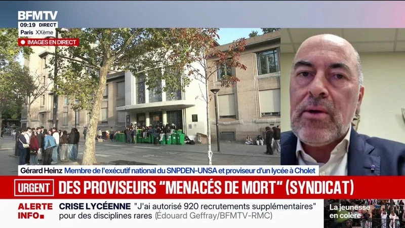 "Plus d'une centaine de situations" de menaces de mort répertoriées contre des proviseurs, alerte le syndicat SNPDEN-UNSA