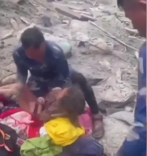 WATCH | Six-year-old girl rescued after being trapped under rubble in Nepal floods