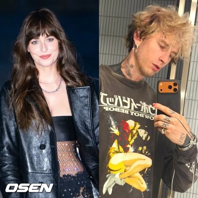 다코타 존슨, 8년 열애 끝내고 또 새 남친?..두 딸 父와 뉴욕서 포착[Oh!llywood]