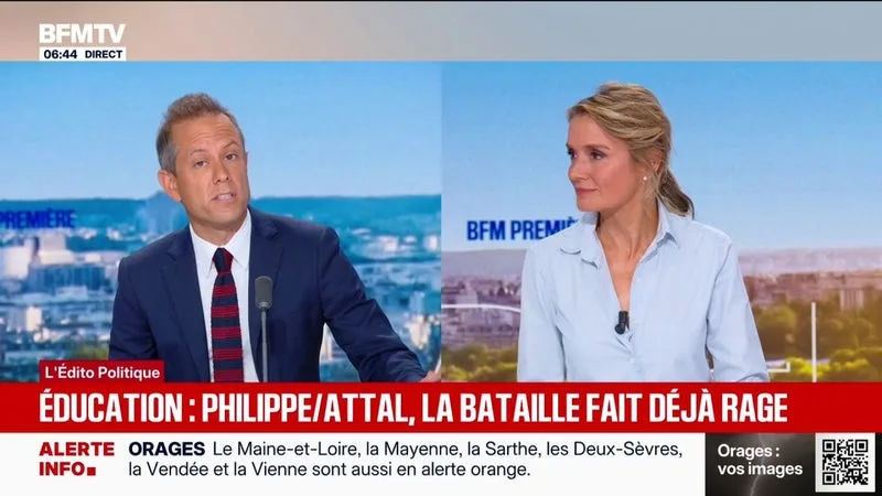 L'ÉDITO POLITIQUE DE GUILLAUME DARET - La bataille fait rage entre Gabriel Attal et Édouard Philippe sur le sujet de l'Éducation
