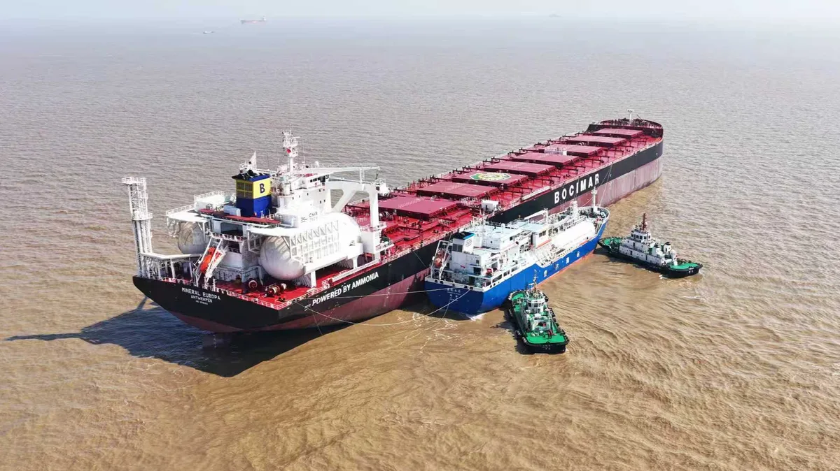 World’s first ship-to-ship green ammonia bunkering completed in China