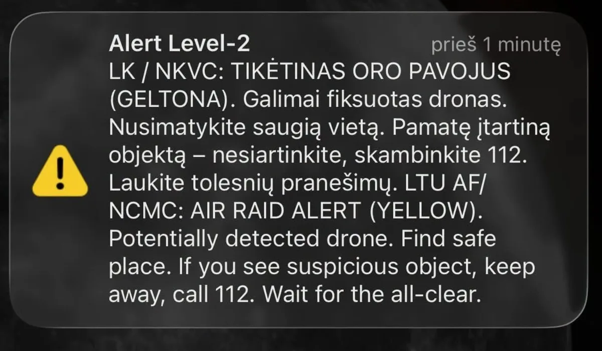 Lituânia pede à população que encontre abrigo após alerta de invasão por drone; Otan aciona caças na região