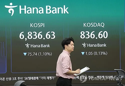 코스피, 1%대 하락세…삼전닉스 1~2%대↓