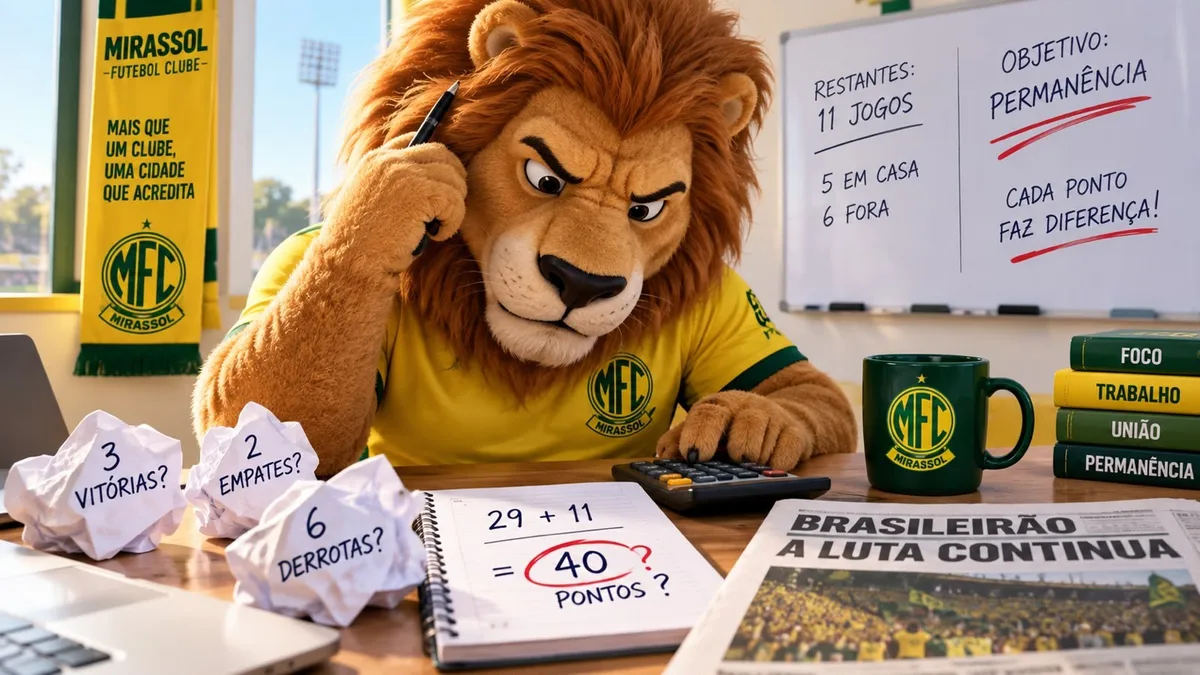Mirassol precisa melhorar aproveitamento para evitar rebaixamento; veja projeção