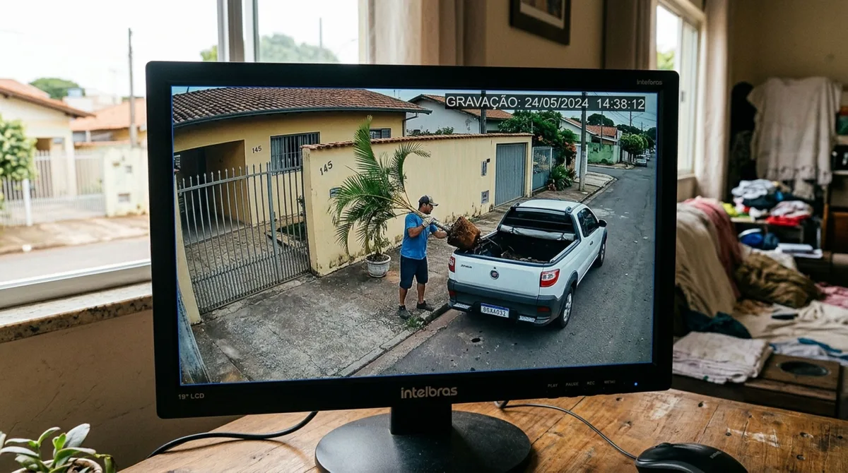 Idosa planta palmeiras em frente à sua fachada para embelezar a residência, dias depois, descobre que as plantas foram arrancadas e levadas, moradora alega que a frente possui câmeras de segurança e tomará as medidas cabíveis para encontrar o culpado
