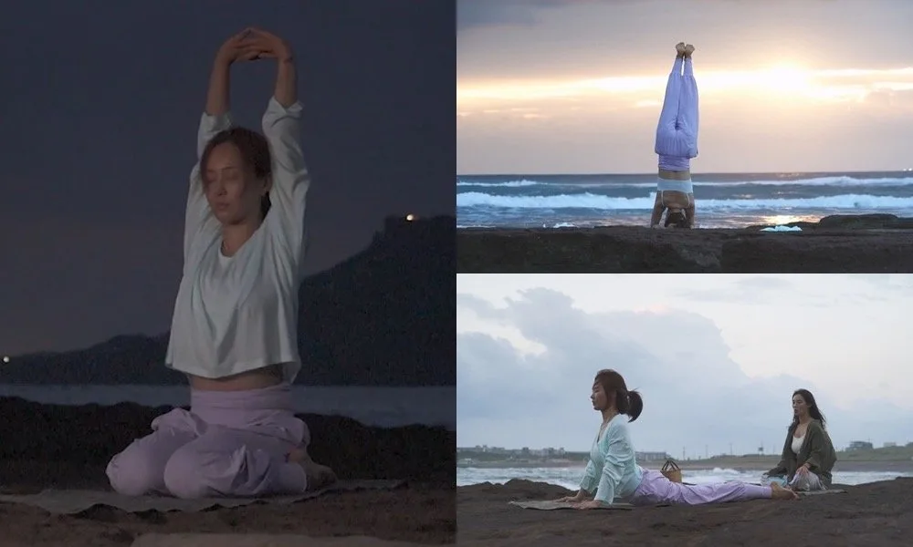 유리, 제주 바다서 ‘20년 경력’ 일출 요가…고난도 동작에 휘청