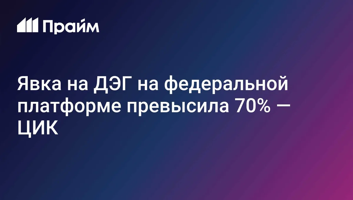 Явка на ДЭГ на федеральной платформе превысила 70% — ЦИК
