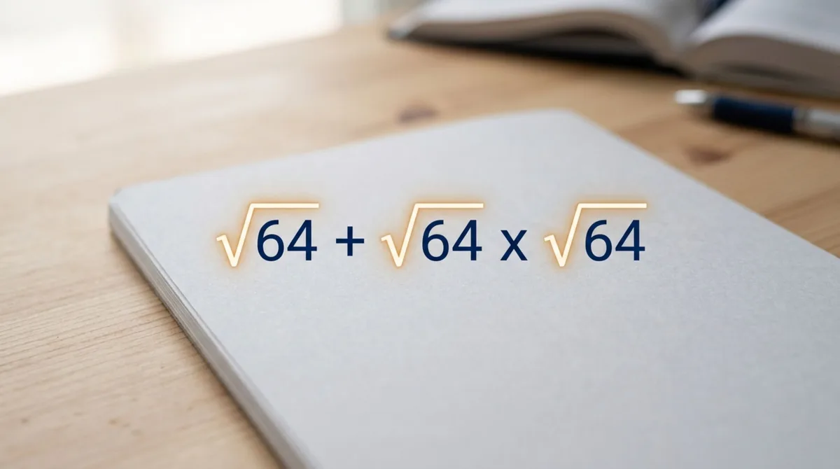 O desafio matemático √64 + √64 x √64 parece fácil, mas exige atenção