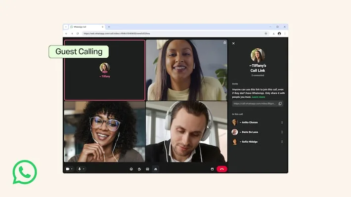 Chamadas do WhatsApp agora aceitam até participantes sem conta no app
