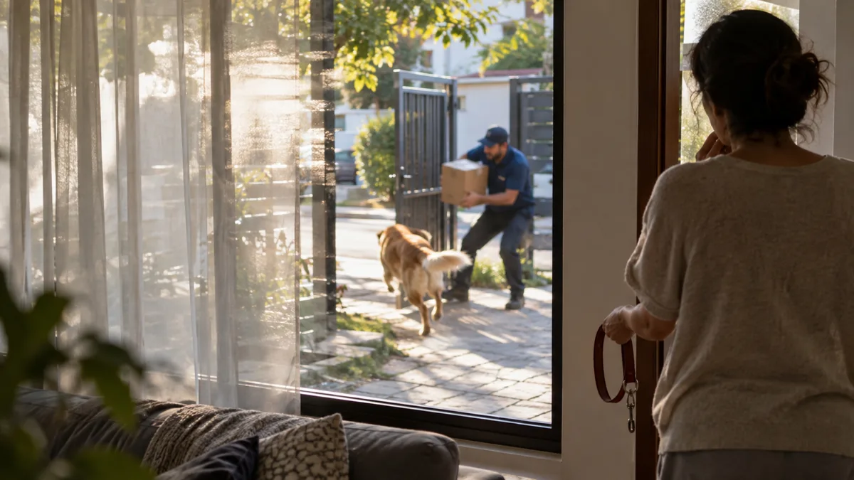 O cachorro nunca tinha escapado até o entregador deixar o portão aberto por alguns segundos e o animal correr direto para a rua movimentada