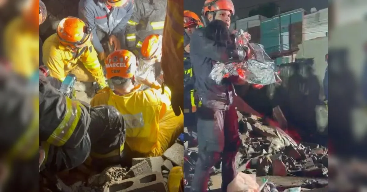 Menina de 5 anos é resgatada com vida após desabamento de prédio; duas pessoas morrem