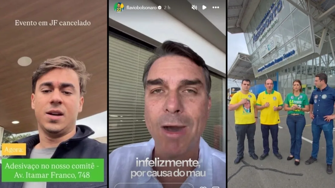 Flávio Bolsonaro cancela motociata e ato em local da facada em Juiz de Fora após ato flopado em Copacabana