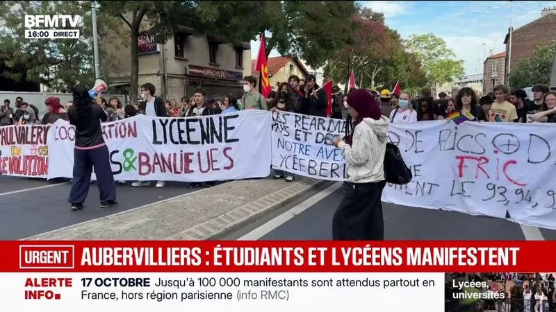 Mobilisation lycéenne: à Aubervilliers, étudiants et lycéens unis pour réclamer plus de moyens