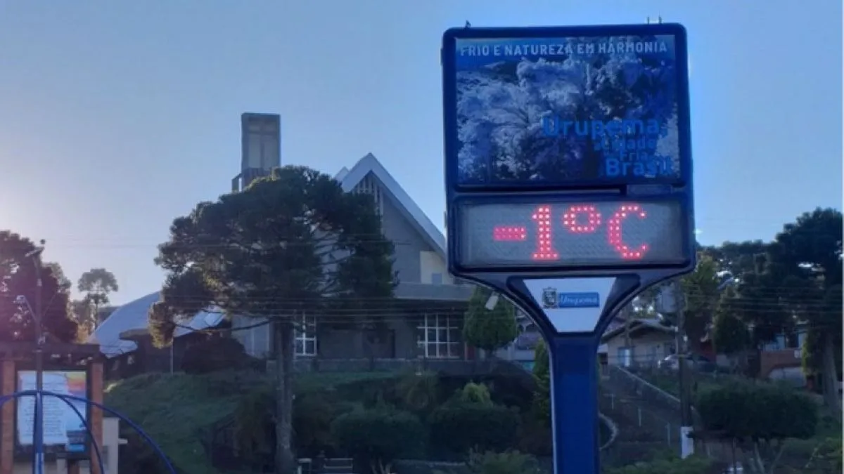 Fim do veranico dá espaço para frio intenso de -3°C e grande chance de geada ampla nos próximos dias em SC