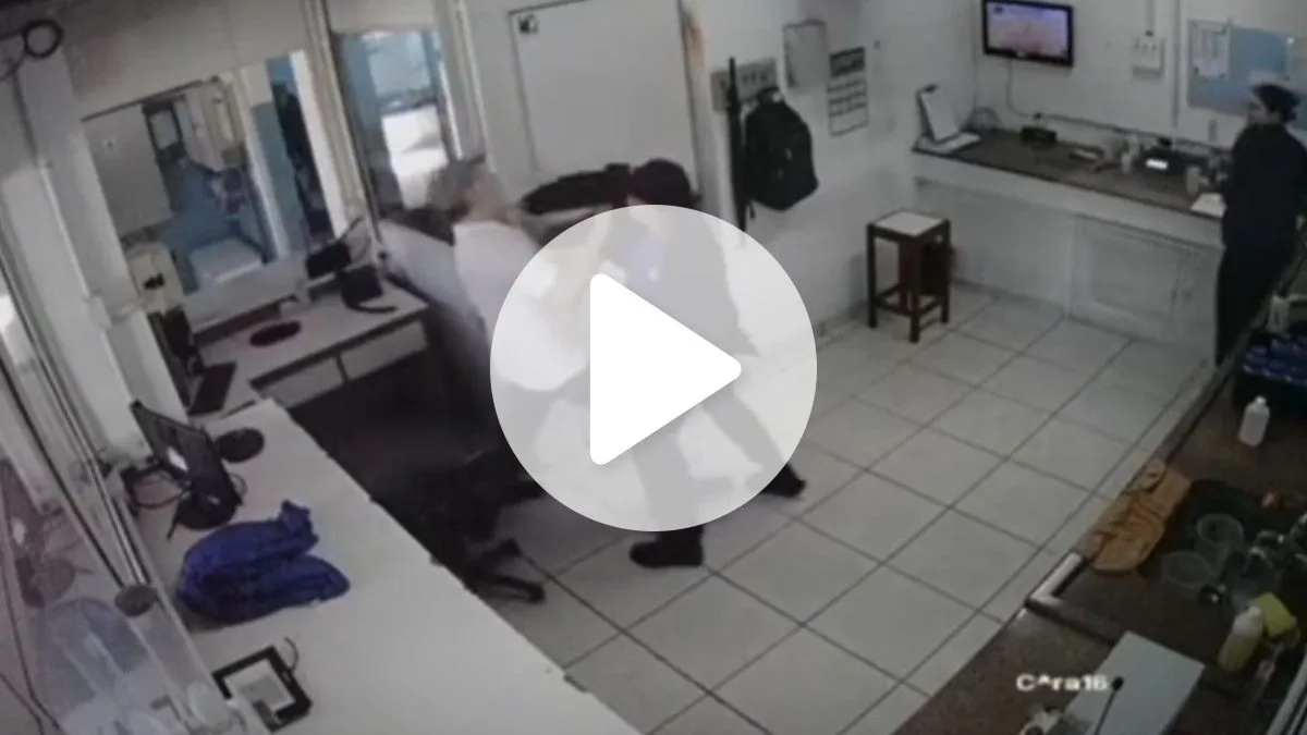 VÍDEO: Servidores públicos trocam socos e chutes durante briga em SC