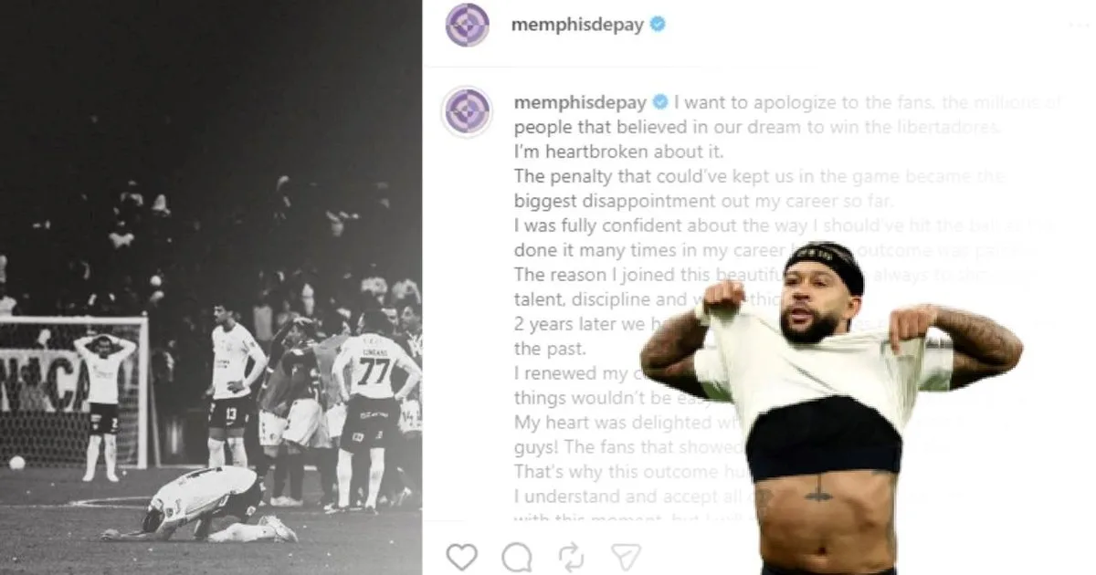 El dolido pedido de disculpas de Memphis Depay por el penal errado frente a Estudiantes: "Tengo el corazón roto..."