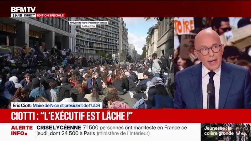 Présidentielle: Éric Ciotti estime que "l'élection de Marine Le Pen réinstallera de l'ordre"