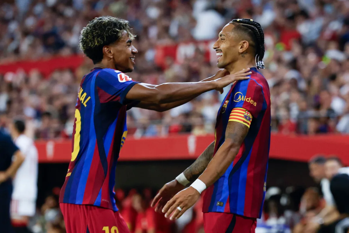 El show de Raphinha y Lamine Yamal: Barcelona remontó al Sevilla y sigue imparable en LaLiga