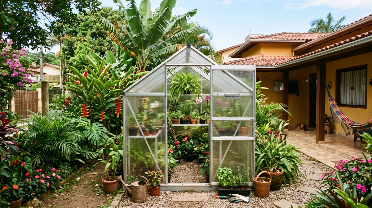 Quanto custa construir uma pequena estufa de plantas de 6 m² no quintal em 2026?