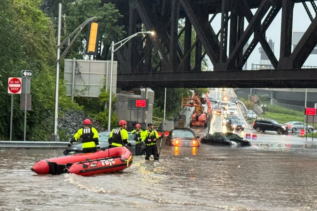 Chaos across Northeast as possible tornado hits beach and floods swallow cars