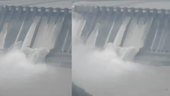 Chenab river water level rises in J&K’s Reasi as Salal Dam opens 4 gates