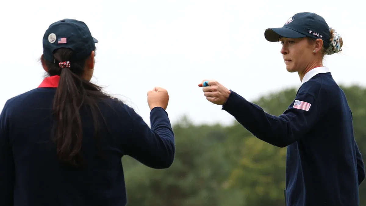 Korda, Corpuz thrash Hull, Woad to make history in tied foursomes session