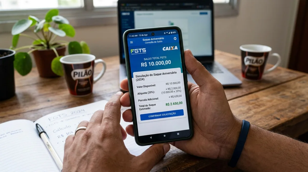 Quem tem R$ 10 mil no FGTS consegue sacar quanto no saque-aniversário e por que o valor surpreende quem espera receber todo o saldo?