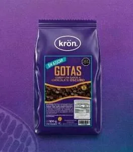 Krön sacó gotas de cobertura de chocolate sin azúcar