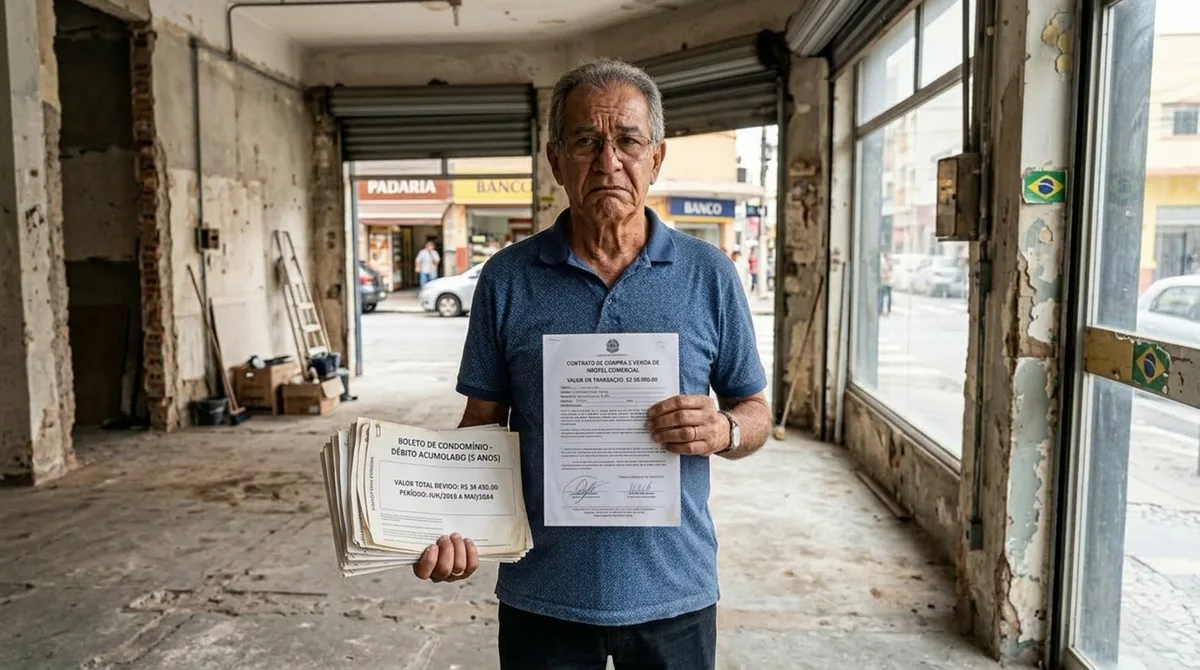 Aposentado arremata sala comercial por R$ 90 mil e a dívida de condomínio de 6 anos vem junto