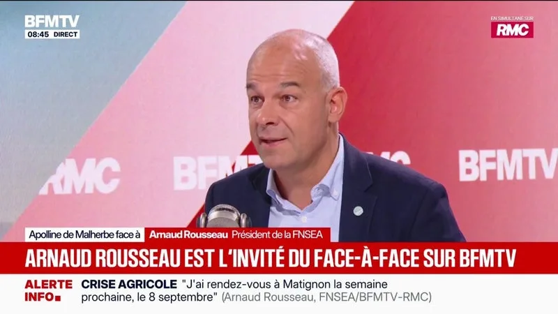 "Il faut absolument permettre aux agriculteurs de continuer de produire", dit Arnaud Rousseau, président de la FNSEA