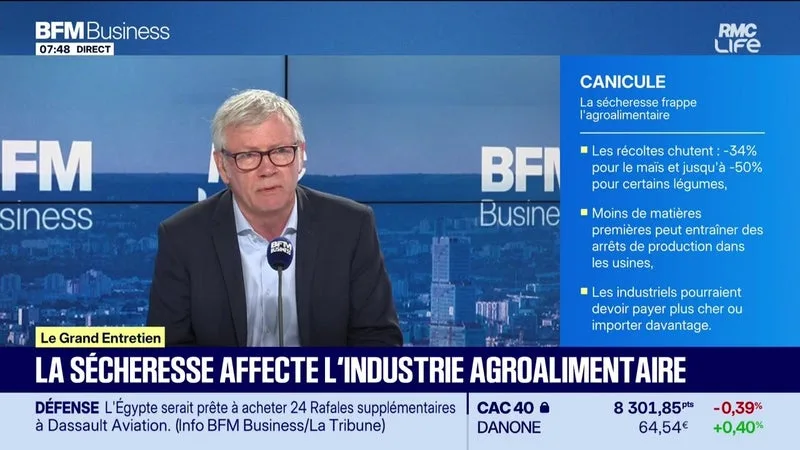 Jean-François Loiseau (ANIA) : La sécheresse affecte l'industrie agroalimentaire - 02/09