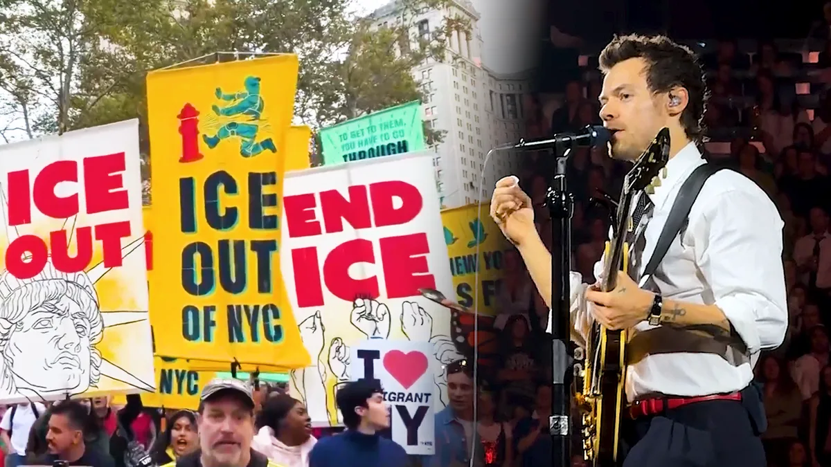 En concert à New York, Harry Styles rend hommage à Oscar Bergal, l’homme blessé par balle par l’ICE