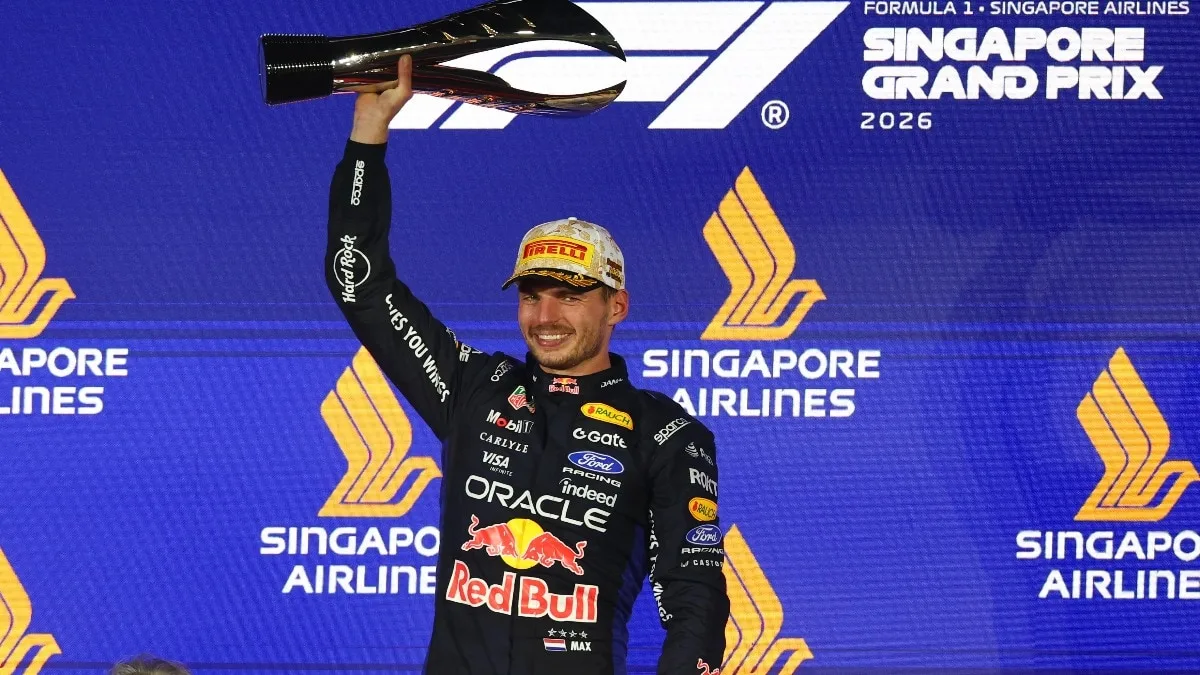 Verstappen wins maiden Singapore GP as Antonelli closes in on driver's championship