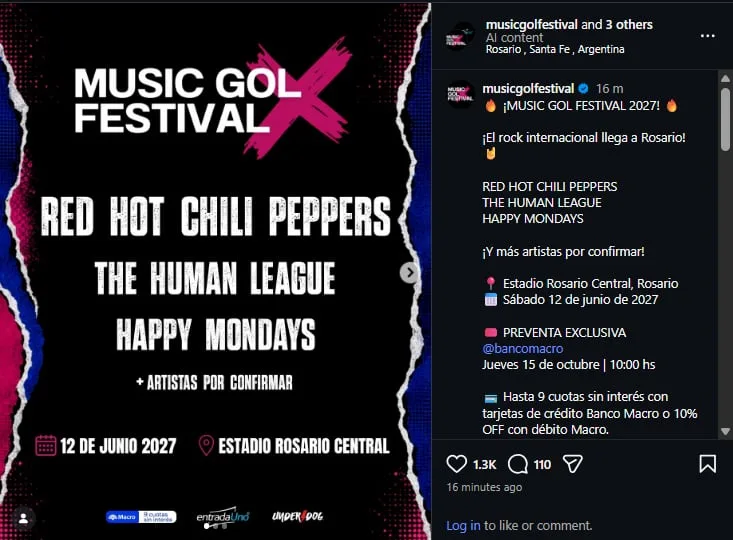 Escándalo en Rosario con los Red Hot Chili Peppers: Central y una productora anunciaron un festival pero la banda lo desmintió