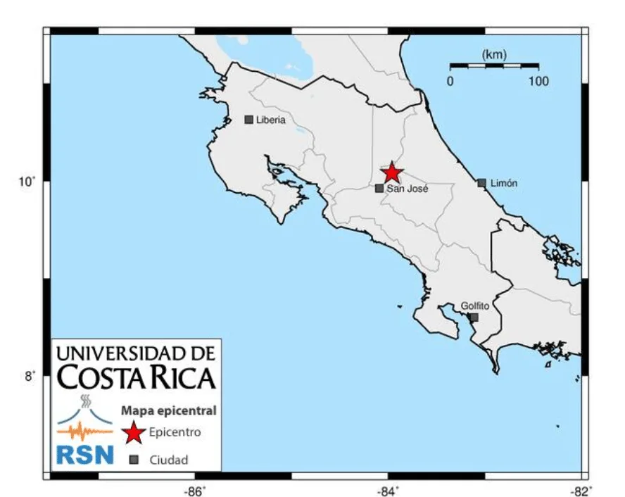 Un sismo de magnitud 5 y réplicas sacuden la capital de Costa Rica sin daños