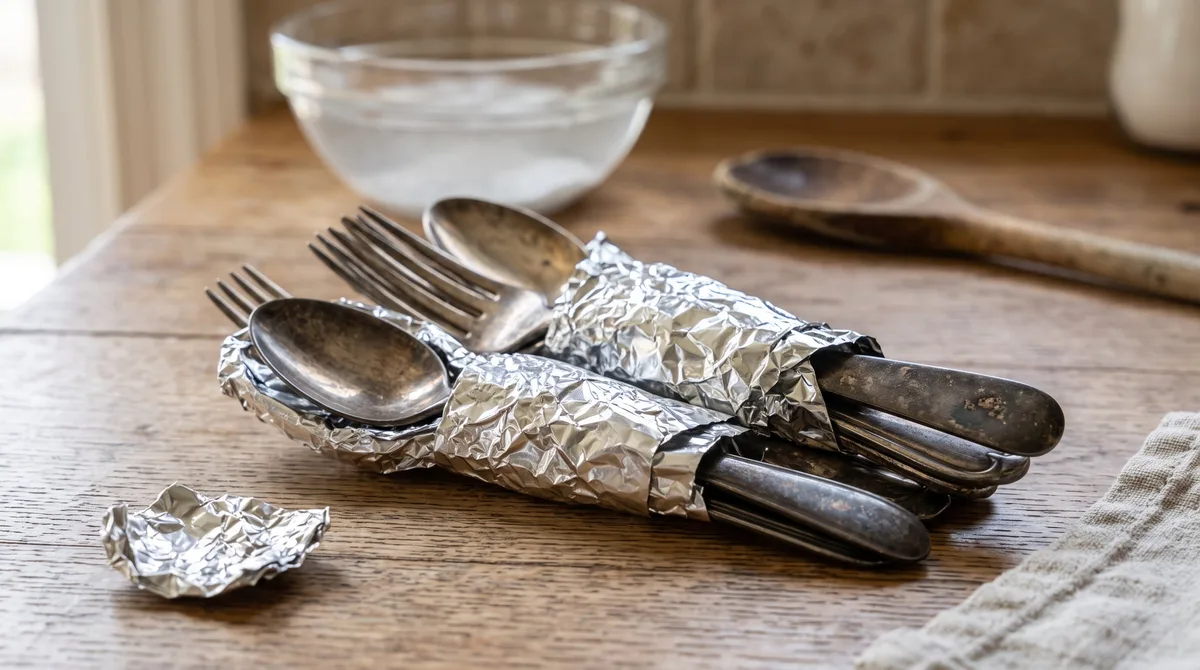 Envuelve tus cubiertos en papel de aluminio si quieres que brillen más