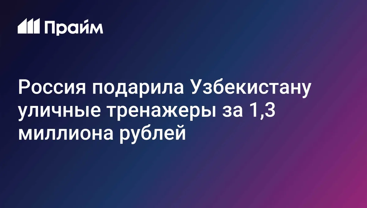 Россия подарила Узбекистану уличные тренажеры за 1,3 миллиона рублей