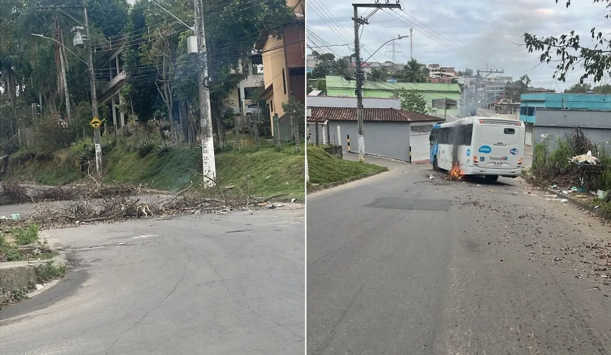 Homem morre em confronto com polícia e ônibus é alvo de incêndio em Cariacica